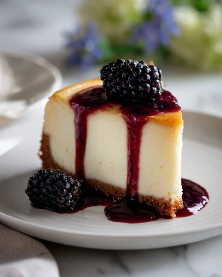 London Fog Basque Cheesecake with Blackberry Sauce Recipe