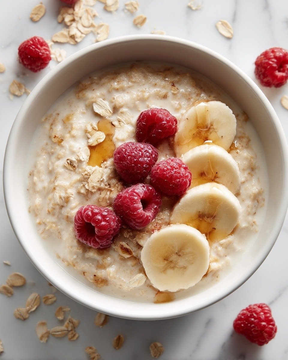 Custard Oatmeal with Fresh Berries and Nuts Recipe - Recipe Image — Custard Oatmeal with Fresh Berries and Nuts, creamy oatmeal with berries and nuts, healthy breakfast ideas, easy oatmeal recipes, homemade custard oatmeal