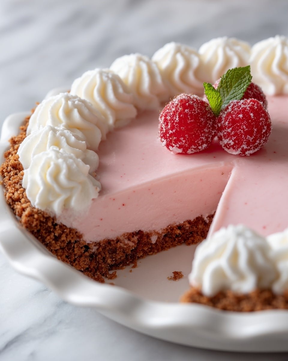 Cranberry Mousse Pie Recipe - Recipe Image — Cranberry Mousse Pie, Cranberry Mousse Pie recipe, easy cranberry dessert, festive cranberry pie, holiday mousse pie