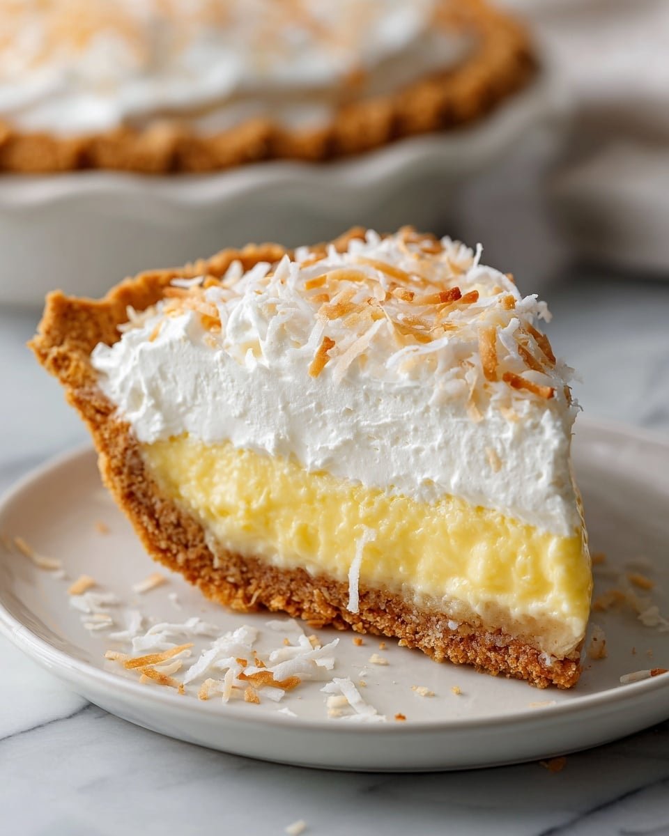 A Slice of Paradise: The Best Triple Coconut Cream Pie Recipe - Recipe Image — Triple Coconut Cream Pie, Coconut Cream Pie Recipe, Best Coconut Pie, Easy Coconut Pie, Coconut Pie dessert