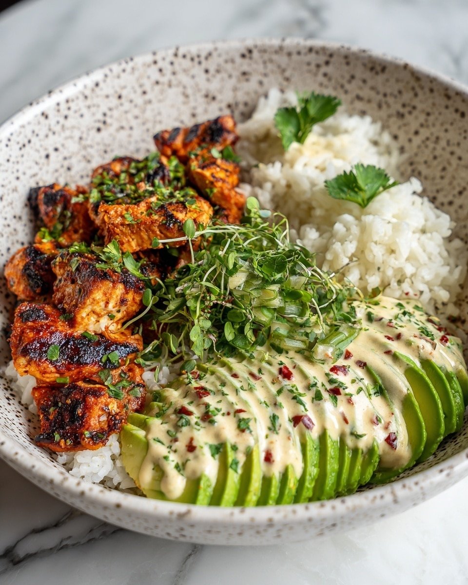 Coconut Chicken Rice Bowl: A Tropical Twist in 20 Minutes Recipe - Recipe Image — Coconut Chicken Rice Bowl, Tropical Chicken Rice Bowl, 20-minute Chicken Rice Bowl, Easy Coconut Chicken Recipe, Quick Tropical Dinner