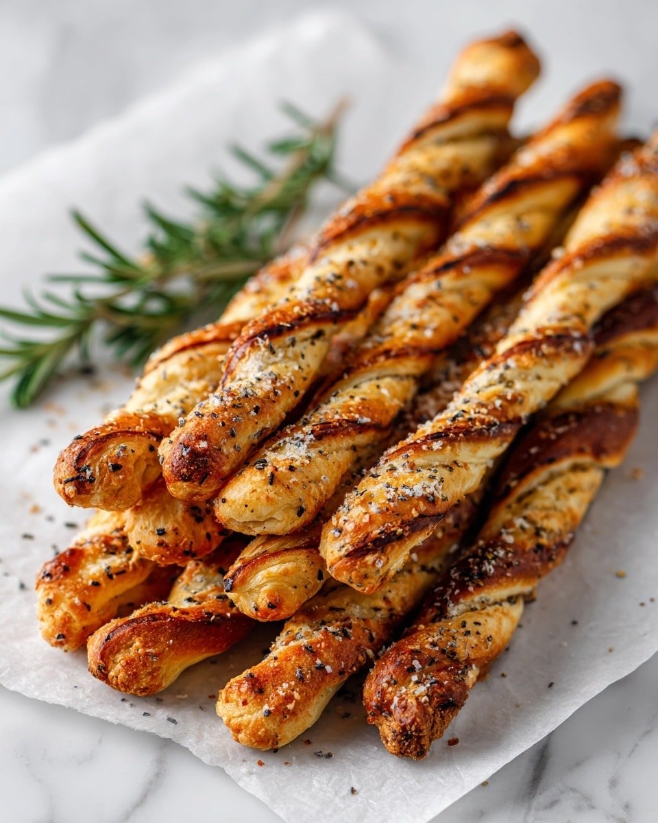 Rosemary Parmesan Cheese Straws Recipe - Recipe Image — Rosemary Parmesan Cheese Straws, Cheese Straws, Parmesan Cheese Snack, Herb Cheese Pastry, Easy Cheese Appetizer