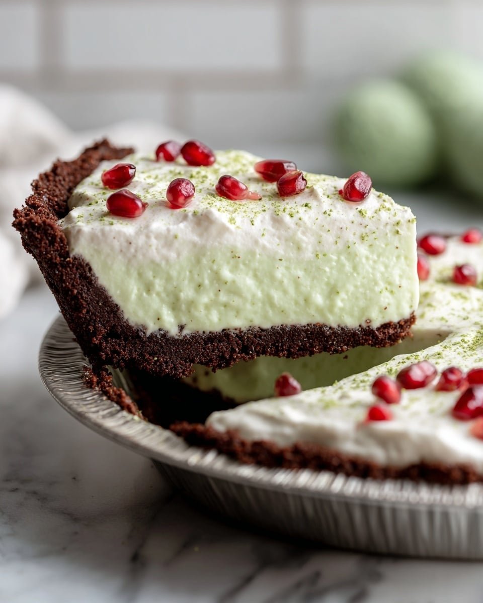 No Bake Grinch Pie Recipe - Recipe Image — No Bake Grinch Pie, festive no bake dessert, holiday green pie, easy Christmas pie, no bake holiday treat