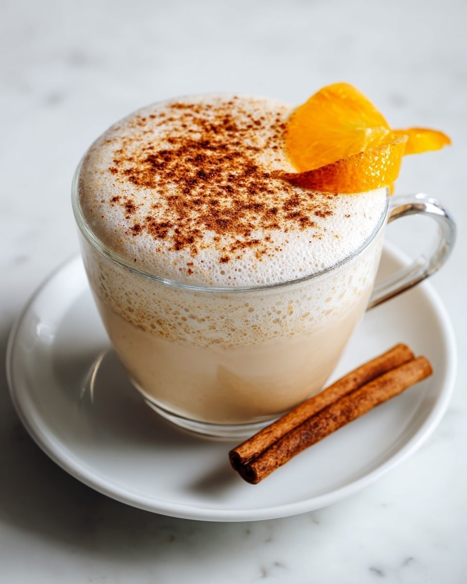 Orange Cinnamon Milk Tea Recipe - Recipe Image — Orange Cinnamon Milk Tea, orange cinnamon tea, warm milk tea with orange and cinnamon, cozy orange cinnamon beverage, homemade orange cinnamon tea