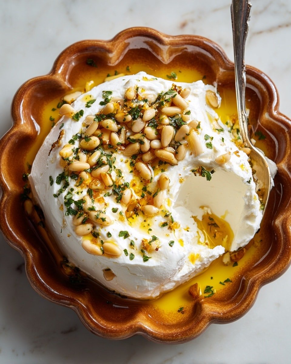 Elegant Boursin Cheese Appetizer with Honey and Pistachios Recipe - Recipe Image — Elegant Boursin Cheese Appetizer with Honey and Pistachios, gourmet cheese appetizer, easy cheese appetizer with honey, sophisticatedParty snack, buttery cheese and nut spread