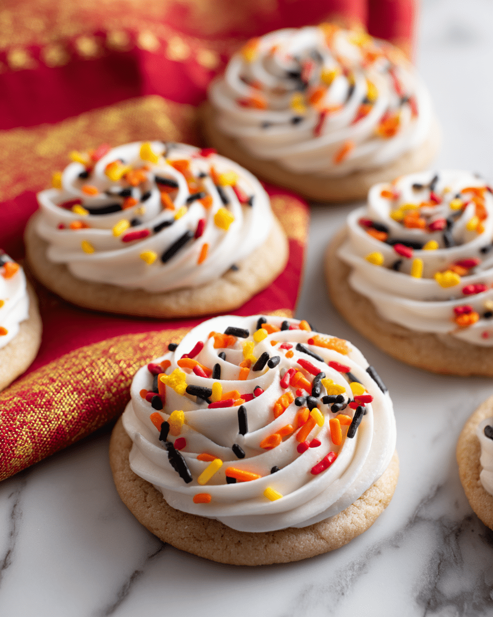 Butterbeer Cookies with Butterscotch Frosting and Harry Potter Sprinkles Recipe - Recipe Image — Butterbeer Cookies with Butterscotch Frosting and Harry Potter Sprinkles, Harry Potter inspired cookies, easy butterbeer cookie recipe, magical baking treats, festive Harry Potter desserts