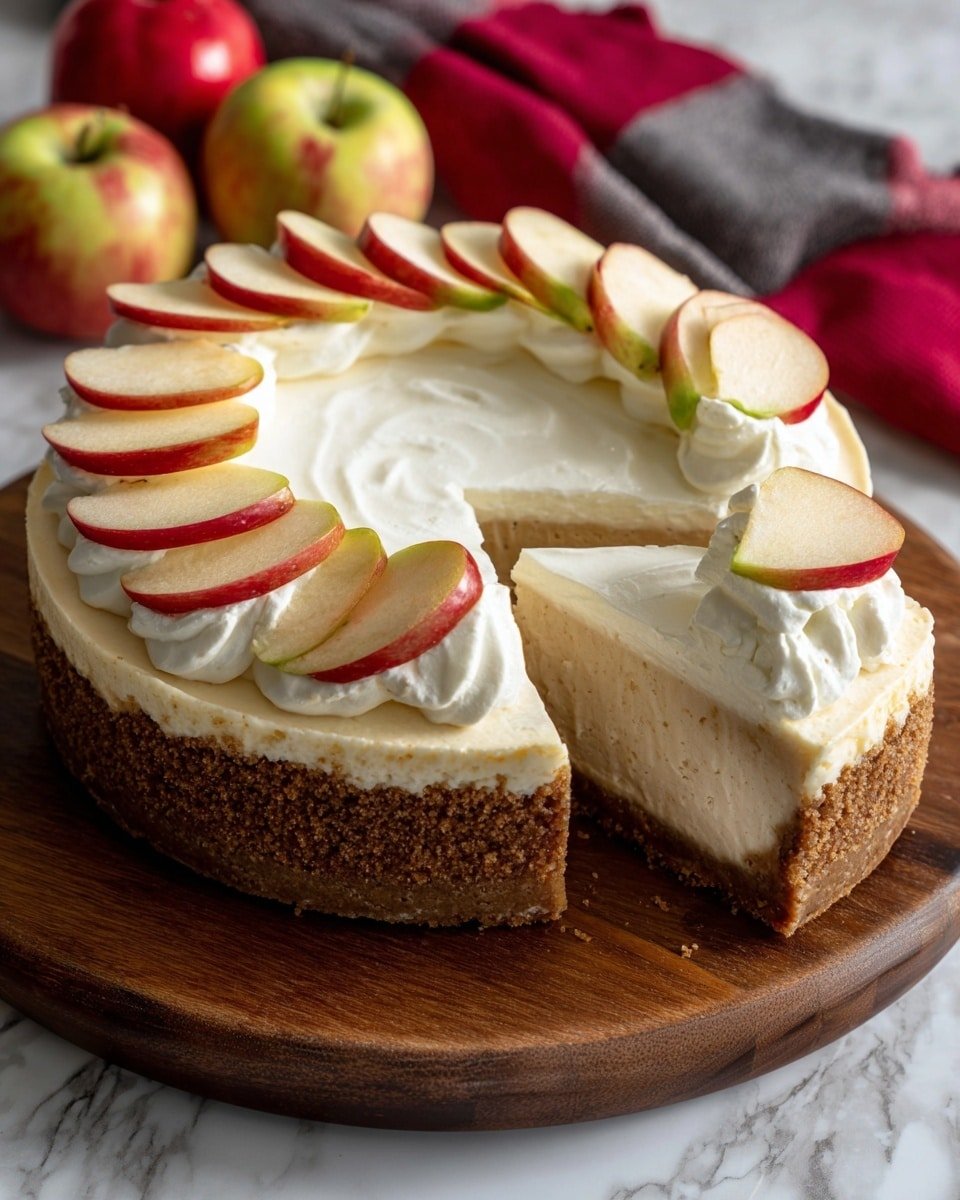 Apple Cider Cheesecake with Mulling Spices Recipe - Recipe Image — Apple Cider Cheesecake with Mulling Spices, cozy fall cheesecake recipe, easy apple cider cheesecake, spiced apple dessert, homemade mulling spices cheesecake