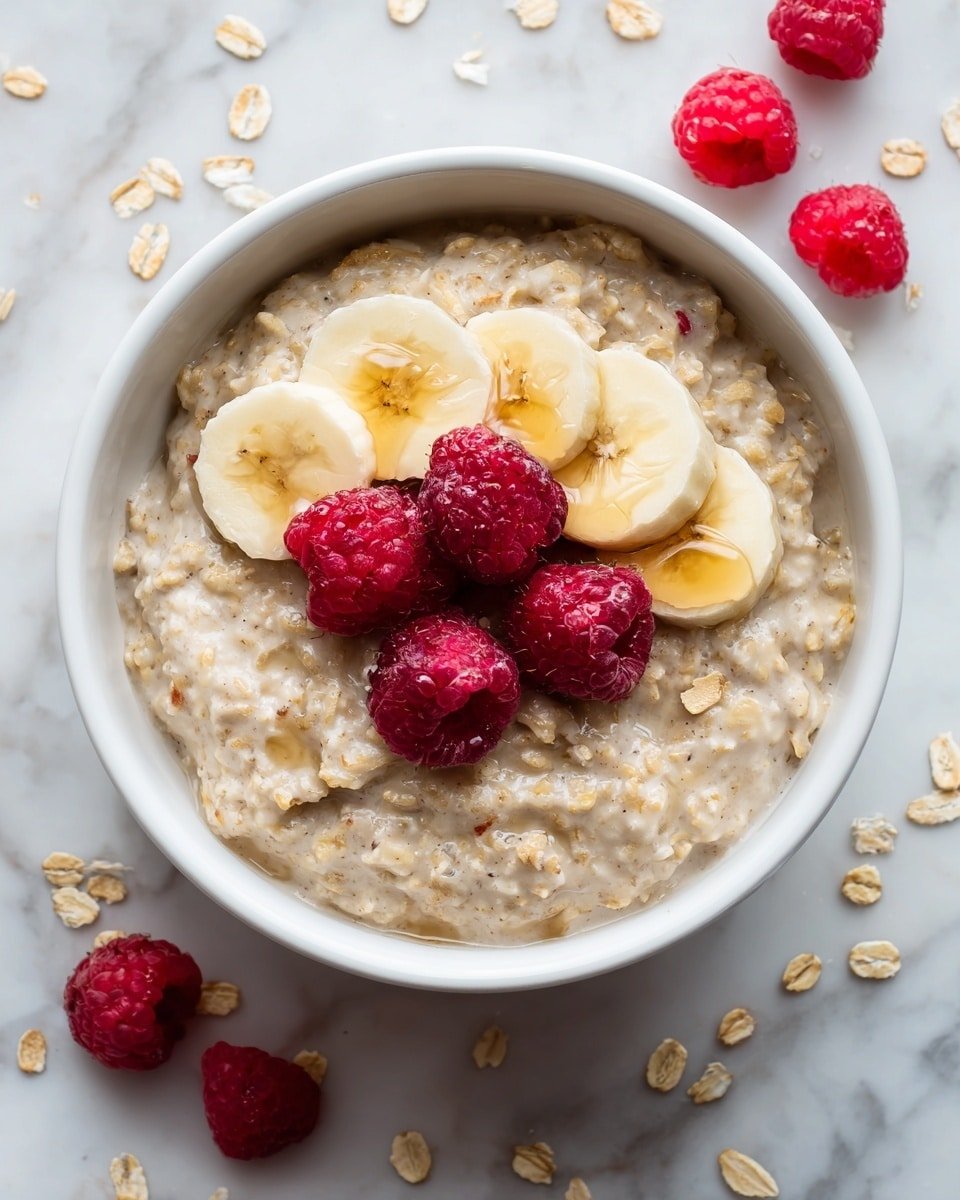 Custard Oatmeal with Fresh Berries and Nuts Recipe - Recipe Image — Custard Oatmeal with Fresh Berries and Nuts, creamy oatmeal with berries and nuts, healthy breakfast ideas, easy oatmeal recipes, homemade custard oatmeal