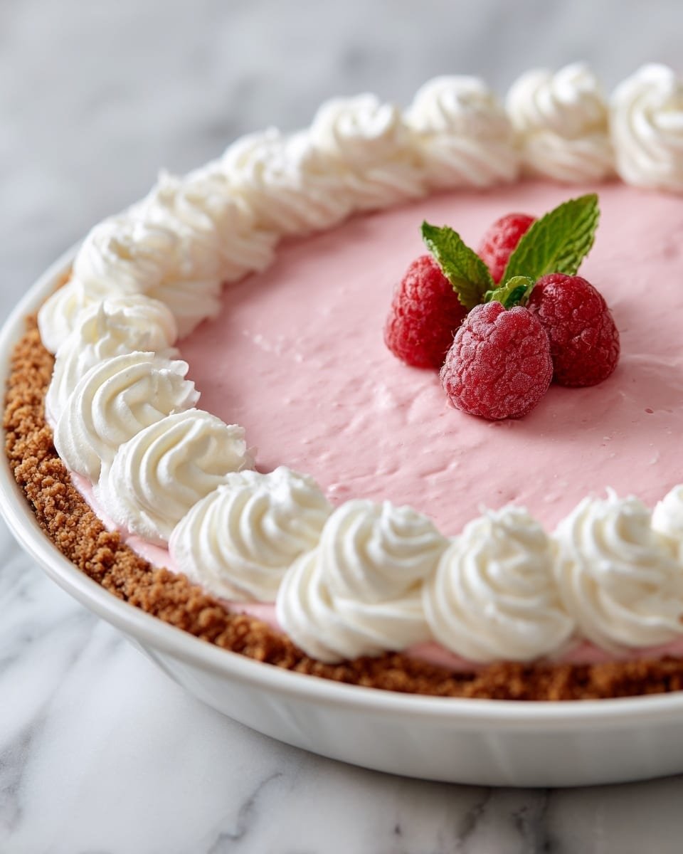 Cranberry Mousse Pie Recipe - Recipe Image — Cranberry Mousse Pie, Cranberry Mousse Pie recipe, easy cranberry dessert, festive cranberry pie, holiday mousse pie