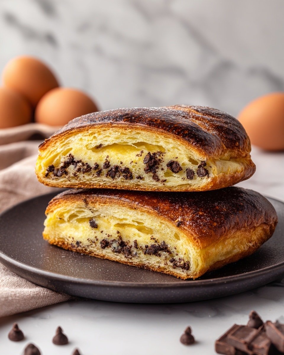 Chocolate Chip Vanilla Custard Brioches Recipe - Recipe Image — Chocolate Chip Vanilla Custard Brioches, Vanilla Custard Brioches with Chocolate Chips, How to Make Brioches with Custard Filling, Easy Fluffy Brioches with Chocolate, Delicious Brioches for Breakfast or Brunch