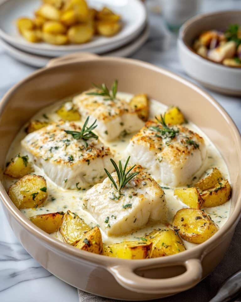 Cod and Potatoes in Rosemary Cream Sauce Recipe