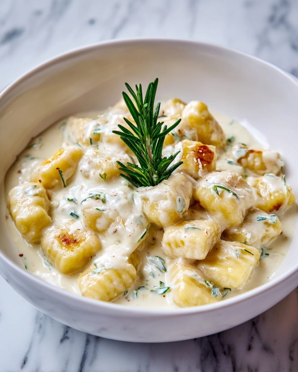 Millionaire Gnocchi with Creamy Truffle Parmesan Sauce Recipe - Recipe Image — Millionaire Gnocchi with Creamy Truffle Parmesan Sauce, luxurious gnocchi dishes, easy truffle gnocchi recipe, indulgent potato gnocchi with sauce, comfort food with a gourmet touch