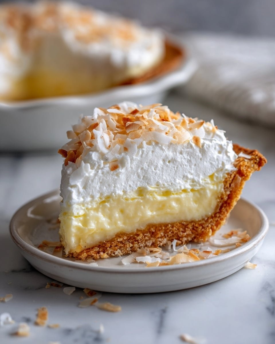 A Slice of Paradise: The Best Triple Coconut Cream Pie Recipe - Recipe Image — Triple Coconut Cream Pie, Coconut Cream Pie Recipe, Best Coconut Pie, Easy Coconut Pie, Coconut Pie dessert