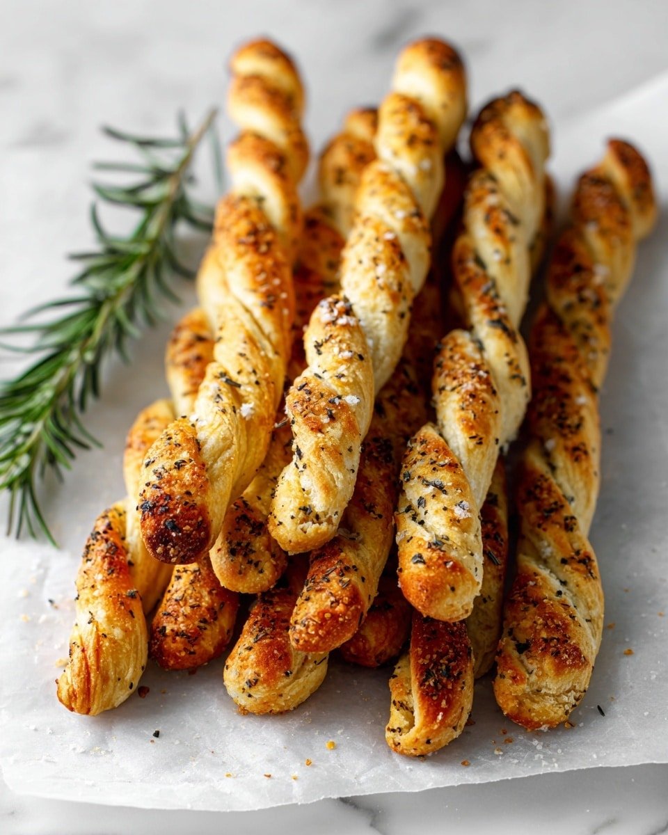 Rosemary Parmesan Cheese Straws Recipe - Recipe Image — Rosemary Parmesan Cheese Straws, Cheese Straws, Parmesan Cheese Snack, Herb Cheese Pastry, Easy Cheese Appetizer