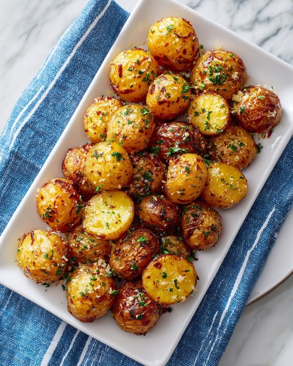 Crispy Parmesan Crusted Baby Potatoes Recipe - Recipe Image — Crispy Parmesan Crusted Baby Potatoes, easy roasted baby potatoes, gourmet potato side dish, cheesy crispy potato bites, flavorful breaded baby potatoes