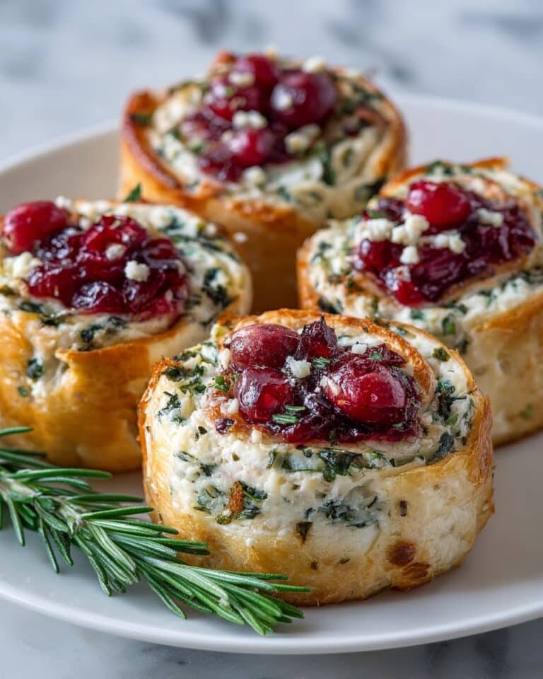 Cranberry Cream Cheese Pinwheels with Feta & Herbs Recipe