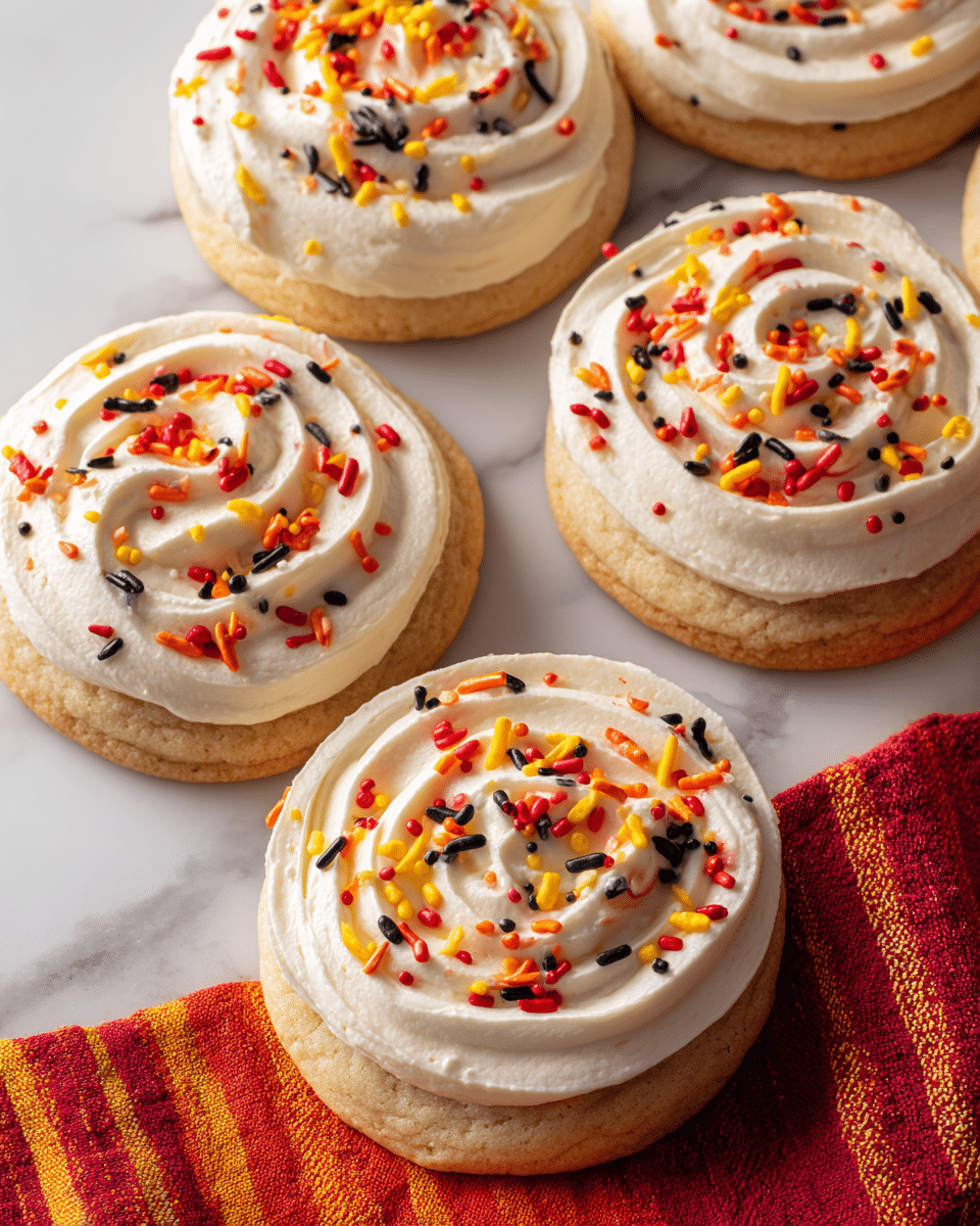 Butterbeer Cookies with Butterscotch Frosting and Harry Potter Sprinkles Recipe - Recipe Image — Butterbeer Cookies with Butterscotch Frosting and Harry Potter Sprinkles, Harry Potter inspired cookies, easy butterbeer cookie recipe, magical baking treats, festive Harry Potter desserts