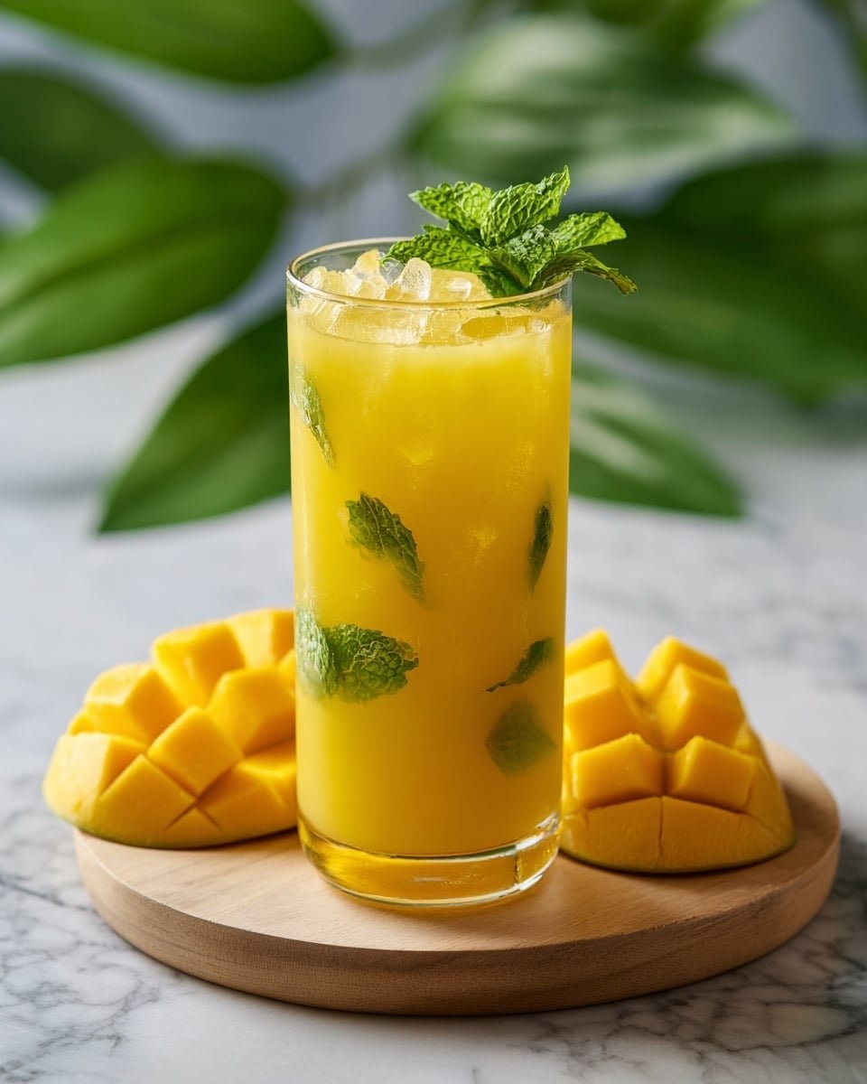 Mango Mojito Cocktail Recipe - Recipe Image — Mango Mojito Cocktail, Mango Mojito drink, tropical mango cocktail, refreshing mango mojito, easy mango mojito recipe