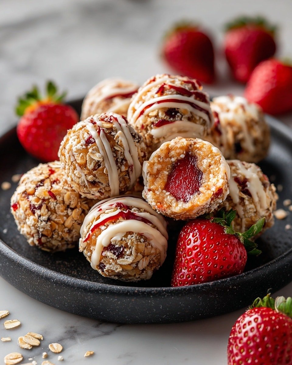 Strawberry Shortcake Energy Bites Recipe - Recipe Image — Strawberry Shortcake Energy Bites, healthy snack ideas, no-bake energy bites, fruity protein bites, easy energy bite recipes