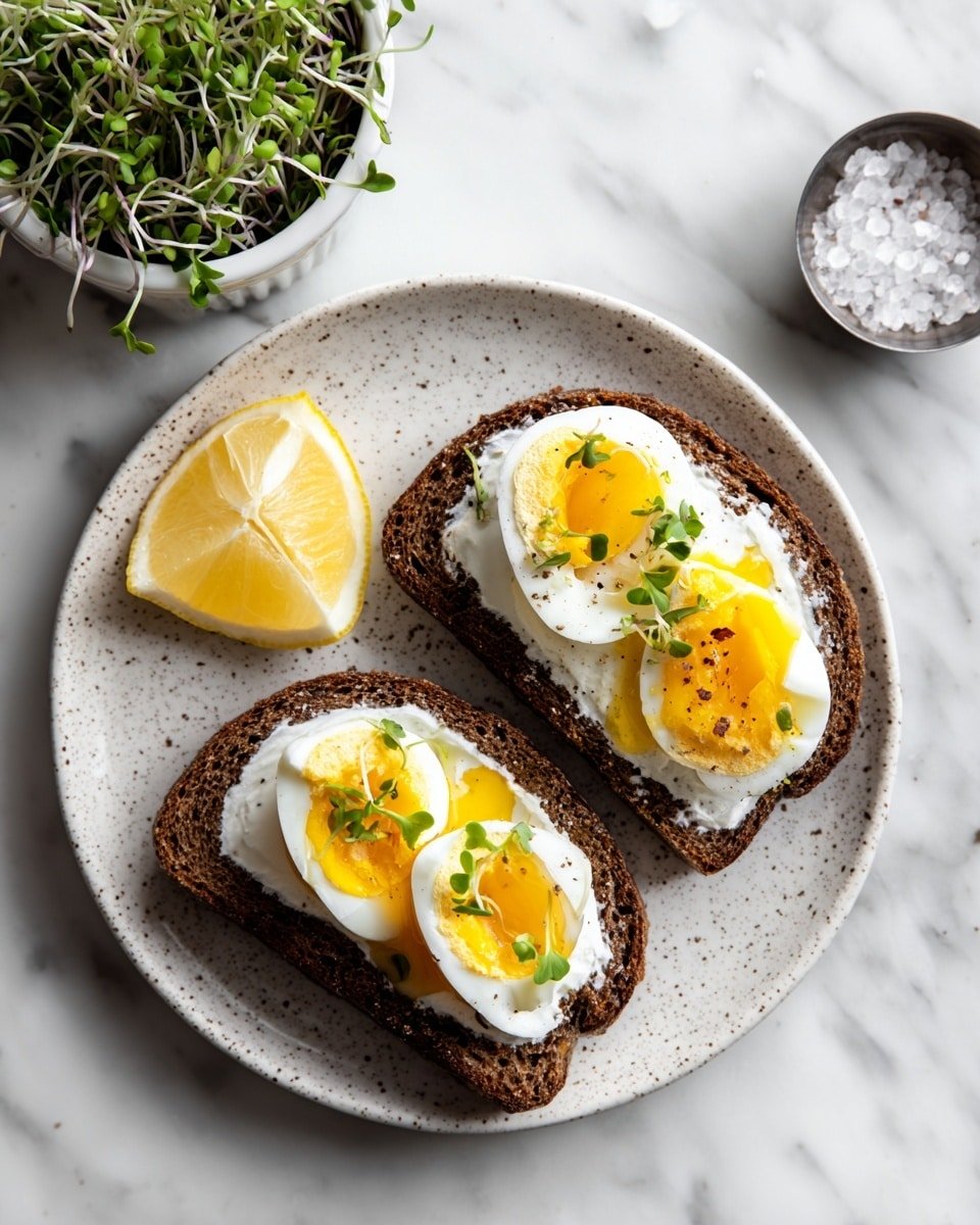 Smashed 7-Minute Eggs on Toast Recipe - Recipe Image — Smashed 7-Minute Eggs on Toast, quick egg breakfast ideas, easy egg and toast recipes, flavorful breakfast with soft boiled eggs, simple morning egg dish