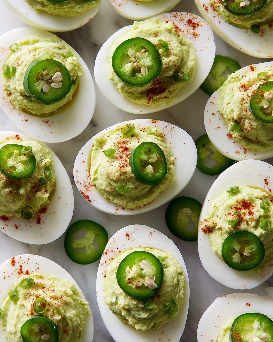 Mexican Deviled Eggs Recipe - Recipe Image — Mexican Deviled Eggs, Mexican Deviled Eggs Recipe, Mexican-inspired deviled eggs, spicy deviled eggs with avocado, easy Mexican appetizer
