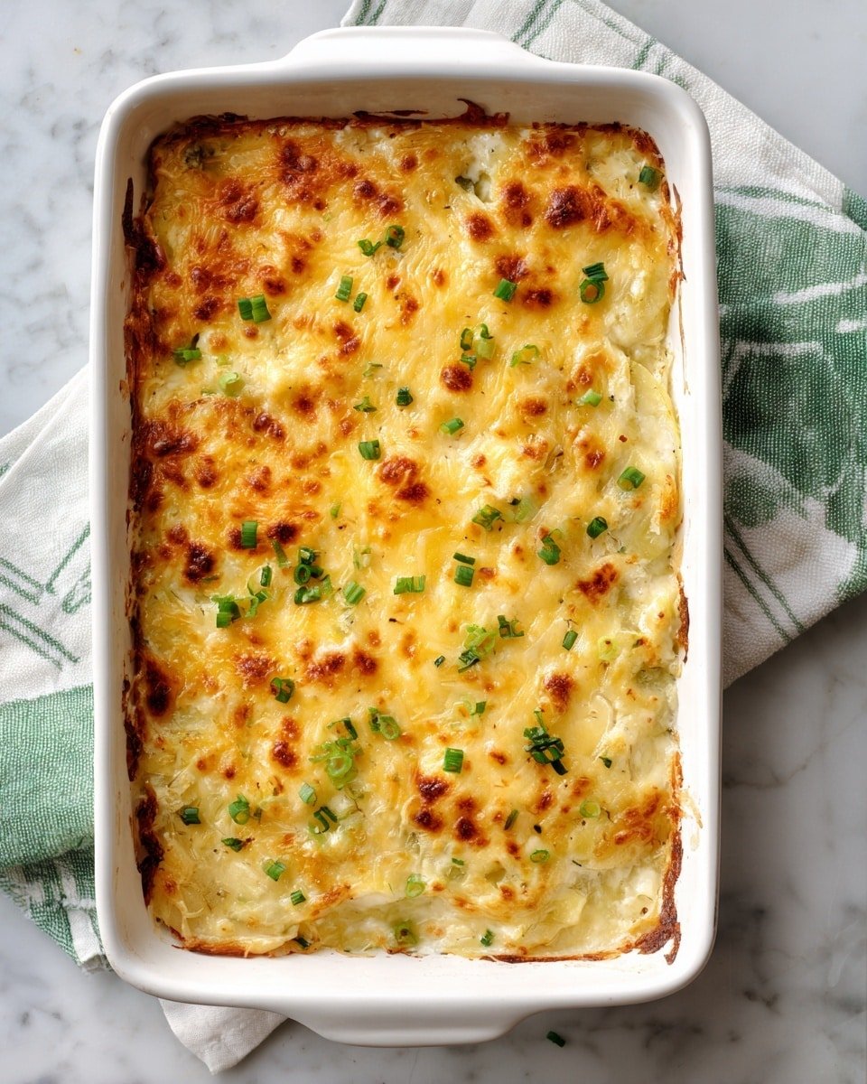 Sour Cream Potato Bake Recipe - Recipe Image — Sour Cream Potato Bake, creamy potato casserole, cheesy potato bake, easy potato casserole, comforting potato dish