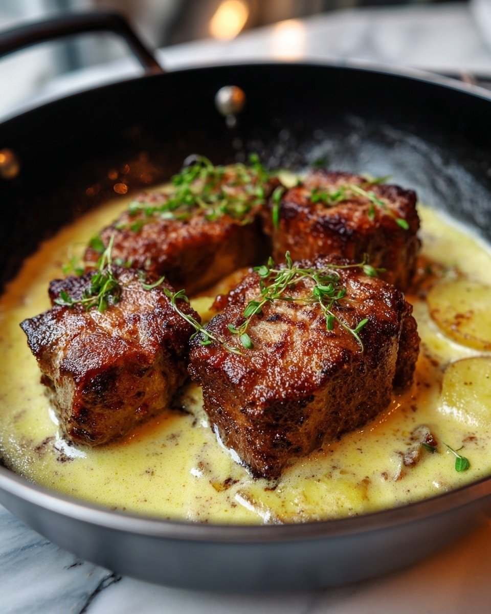 Smothered Pork Chop and Scalloped Potato Casserole Recipe - Recipe Image — Smothered Pork Chop and Scalloped Potato Casserole, comfort food recipes, hearty baked pork chop dishes, easy pork casserole, family dinner casserole