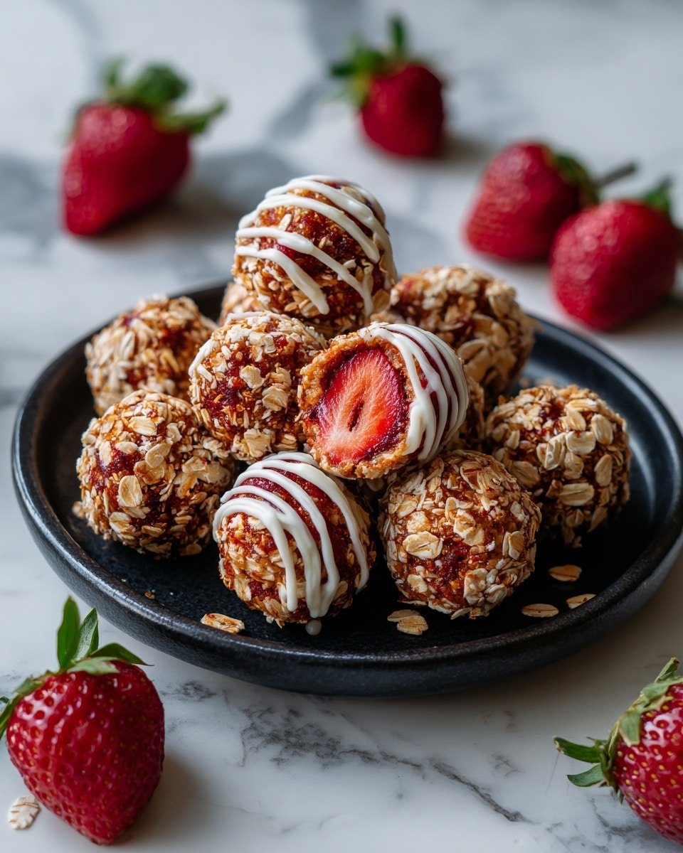 Strawberry Shortcake Energy Bites Recipe - Recipe Image — Strawberry Shortcake Energy Bites, healthy snack ideas, no-bake energy bites, fruity protein bites, easy energy bite recipes