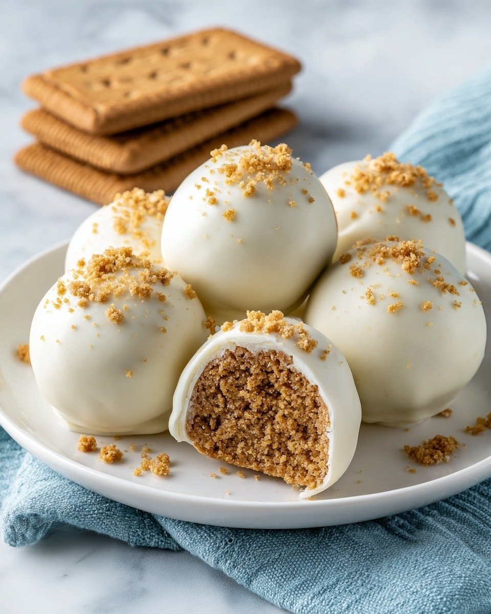 Easy Biscoff Truffles Recipe - Recipe Image — Easy Biscoff Truffles, Biscoff Truffles, Lotus Biscoff Dessert, No-Bake Biscoff Treats, White Chocolate Biscoff Balls