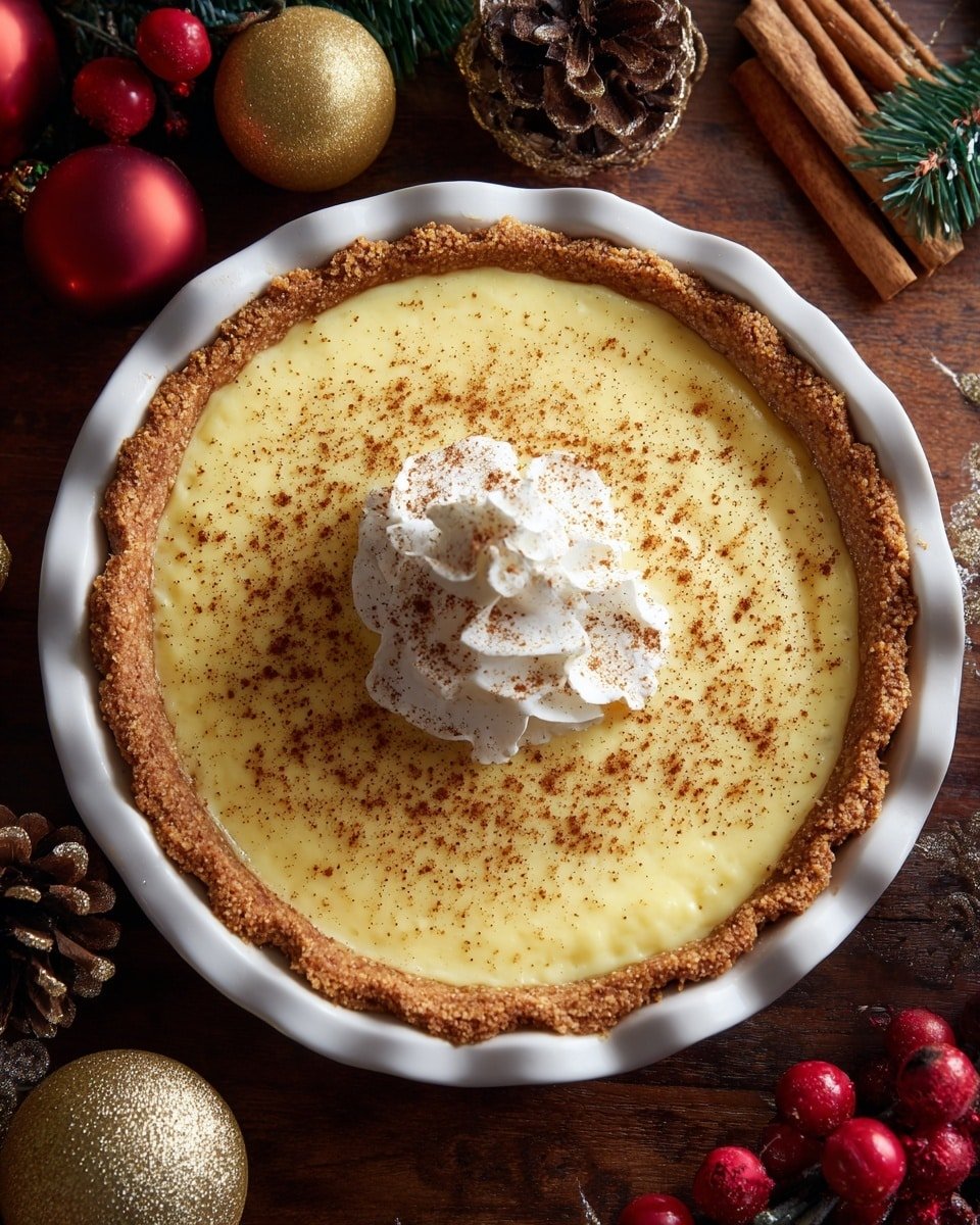 Christmas Eve Cinnamon-Vanilla Creamy Custard Pie Recipe - Recipe Image — Christmas Eve Cinnamon-Vanilla Creamy Custard Pie, holiday custard pie recipe, easy festive custard pie, cinnamon vanilla dessert, comfort holiday dessert