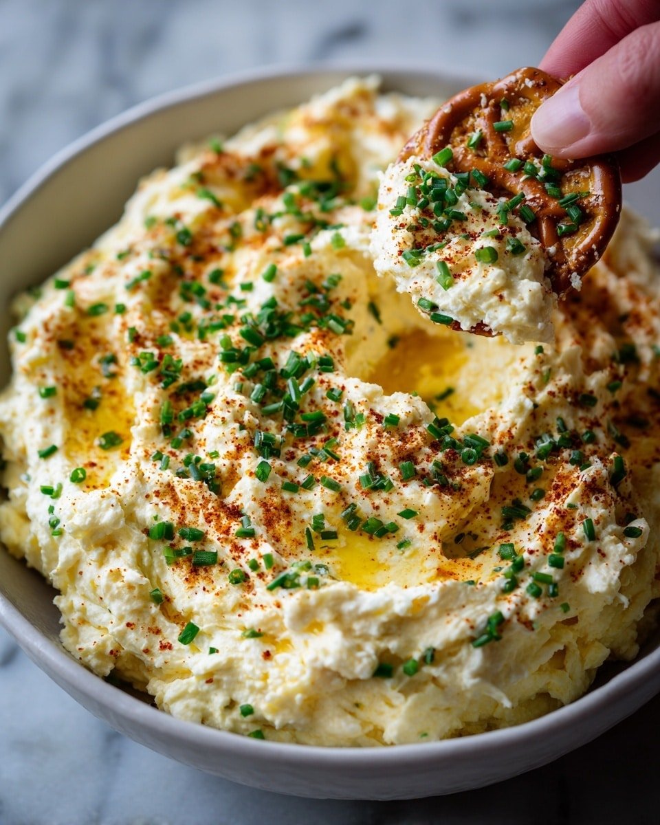 Humpty Dumpty Dip Recipe - Recipe Image — Humpty Dumpty Dip, cheesy dip recipe, bacon dip, savory appetizer, easy party dip