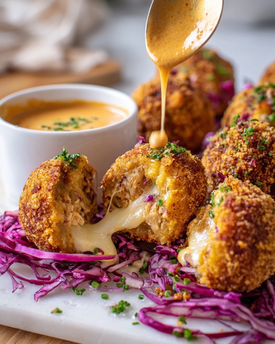 Easy Reuben Balls with Spicy Thousand Island Dip Recipe - Recipe Image — Easy Reuben Balls with Spicy Thousand Island Dip, Reuben appetizer ideas, crispy Reuben bites, homemade Reuben snacks, delicious Reuben appetizer