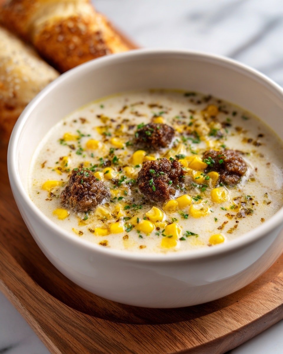 Creamy Italian Sausage Soup Recipe - Recipe Image — Creamy Italian Sausage Soup, Italian Sausage Soup Recipe, Hearty Sausage Soup, Cozy Soup Ideas, Easy Comfort Food Recipes