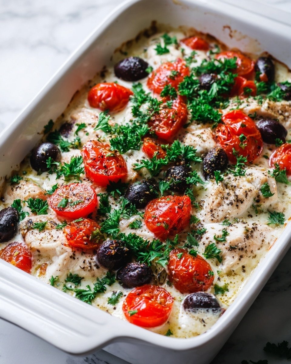 Keto Greek Chicken Casserole Recipe - Recipe Image — Keto Greek Chicken Casserole, keto Mediterranean chicken bake, low-carb Greek casserole, keto chicken recipe with feta, healthy Greek chicken dish