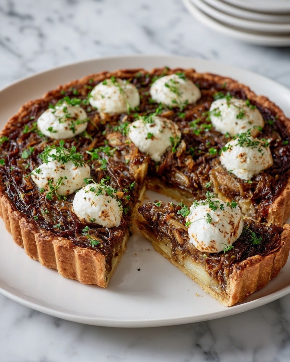 Irresistible Caramelized Onion and Goat Cheese Tarts in 3 Easy Steps Recipe - Recipe Image — Irresistible Caramelized Onion and Goat Cheese Tarts, caramelized onion tart recipe, goat cheese tart easy, savory puff pastry tart, simple appetizer recipes