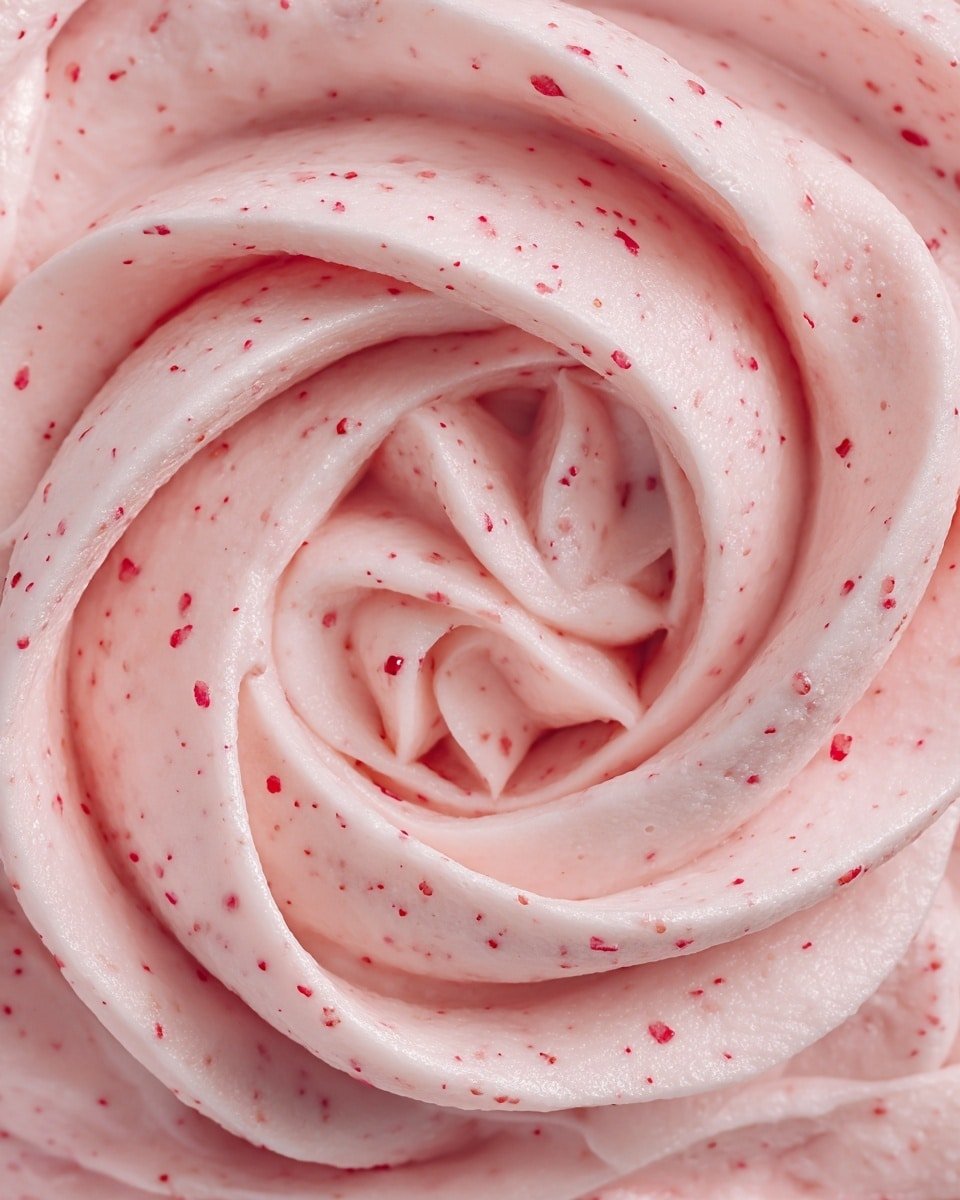 Strawberry Cream Cheese Frosting Recipe - Recipe Image — Strawberry Cream Cheese Frosting, vanilla frosting with strawberries, easy fruit frosting recipe, homemade strawberry frosting, fluffy cream cheese frosting with strawberries