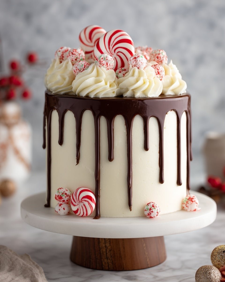 Moist Peppermint Fudge Cake Recipe - Recipe Image — Moist Peppermint Fudge Cake, peppermint chocolate cake, festive fudge cake recipe, moist chocolate peppermint dessert, easy peppermint cake