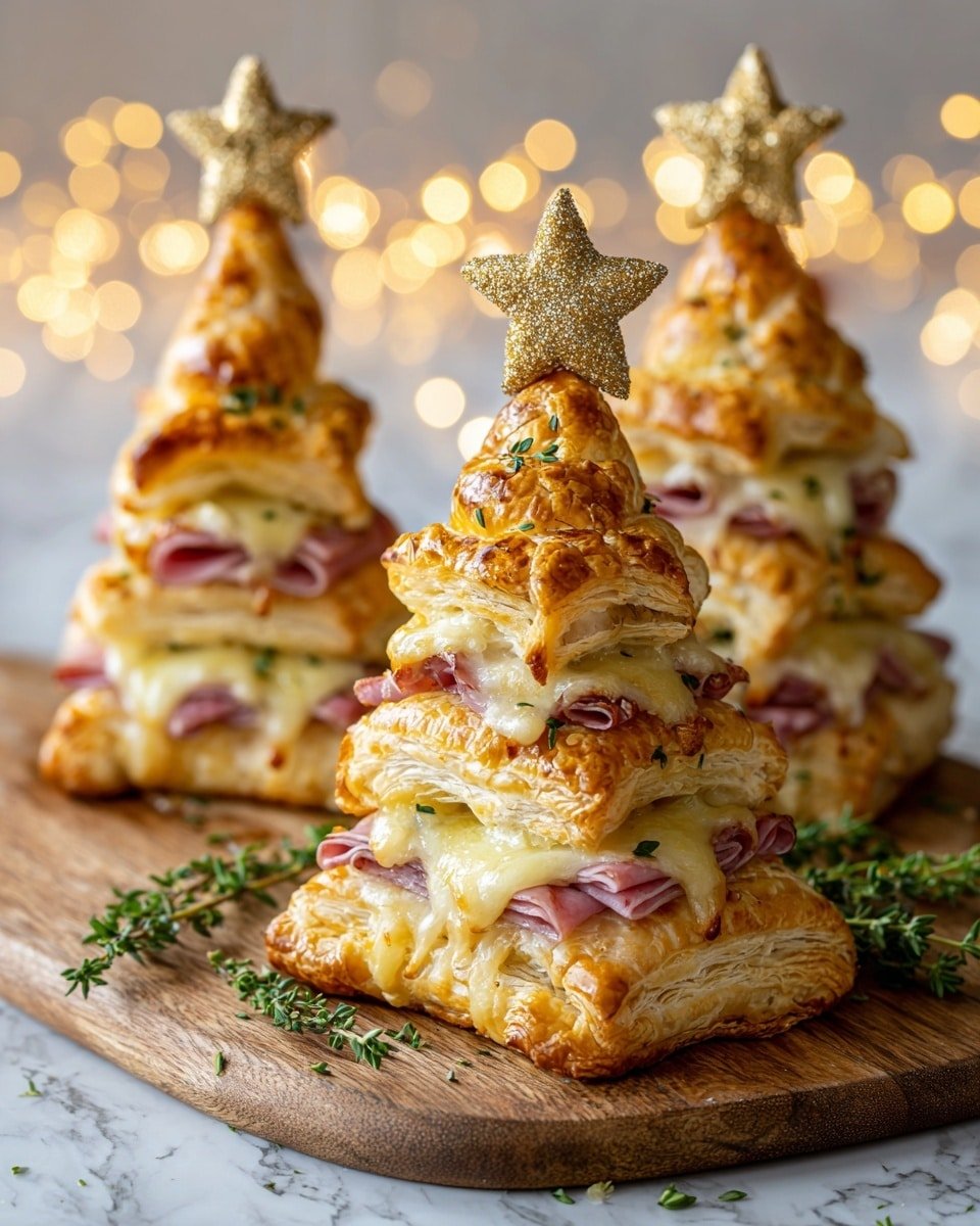 Ham & Cheese Puff Pastry Christmas Trees That Wow Your Guests Recipe - Recipe Image — Ham & Cheese Puff Pastry Christmas Trees, festive holiday appetizers, easy Christmas party snacks, savory puff pastry bites, holiday appetizer ideas