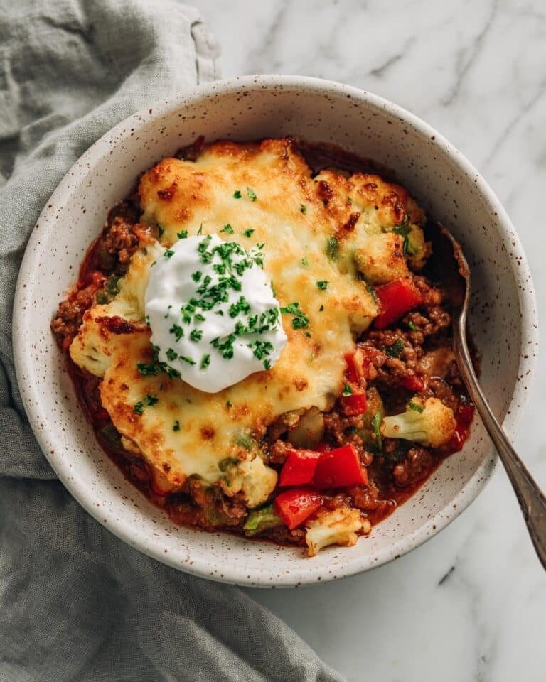 Keto Mexican Beef and Cauliflower Casserole Recipe