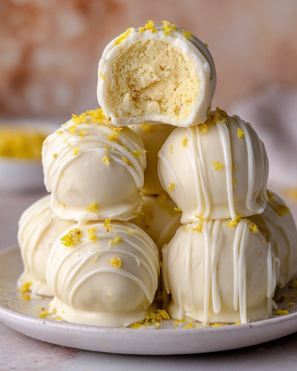 Creamy Lemon Truffles Recipe - Recipe Image — Creamy Lemon Truffles, Lemon Truffles, Lemon Chocolate Bites, Easy Lemon Truffles, Gourmet Lemon Treats