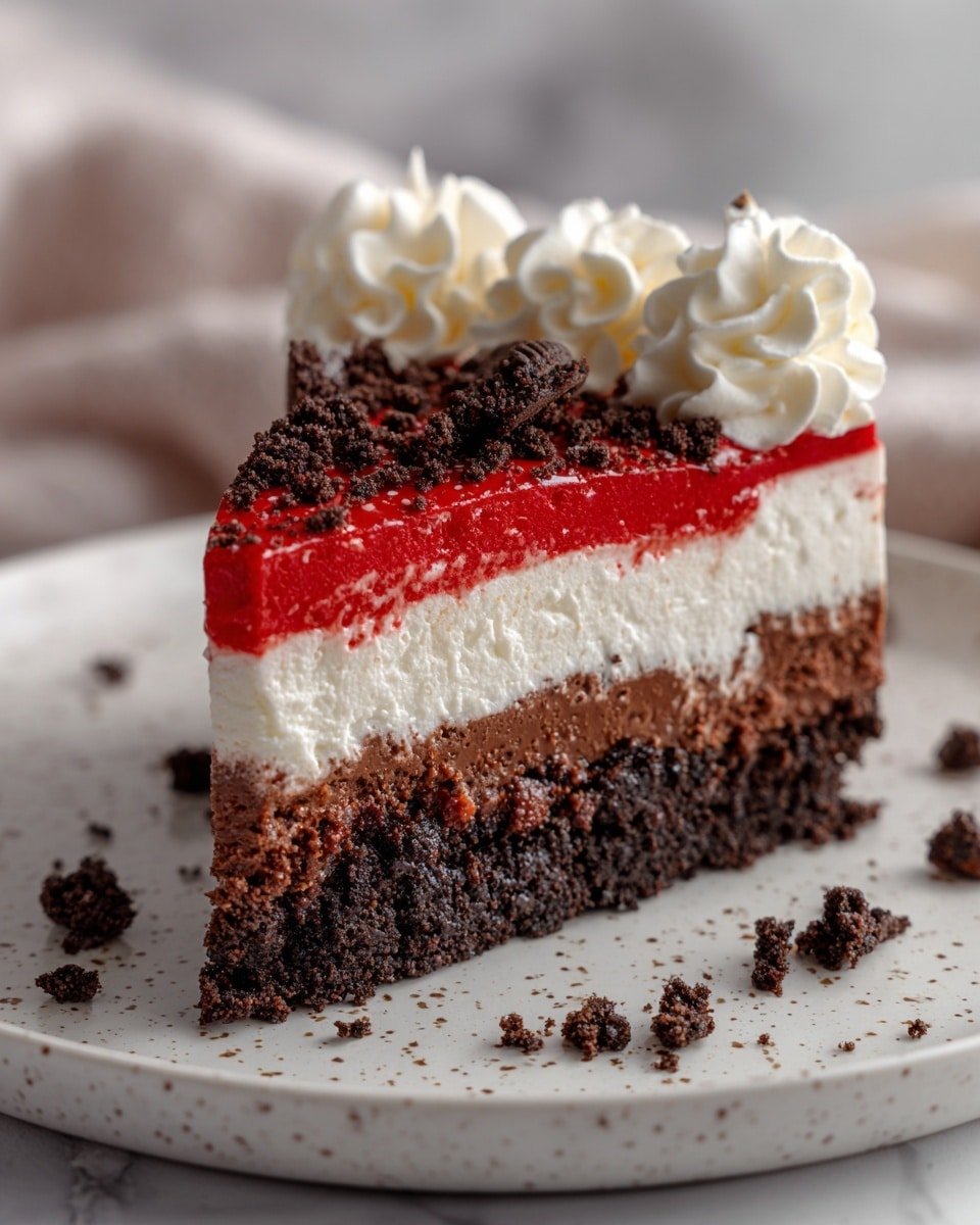 Red Velvet Oreo Cheesecake Recipe - Recipe Image — Red Velvet Oreo Cheesecake, Red Velvet Oreo Cheesecake recipe, Oreo cheesecake with red velvet flavor, easy red velvet Oreo dessert, no-bake Oreo cheesecake