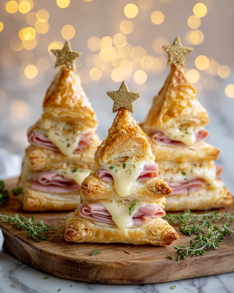 Ham & Cheese Puff Pastry Christmas Trees That Wow Your Guests Recipe - Recipe Image — Ham & Cheese Puff Pastry Christmas Trees, festive holiday appetizers, easy Christmas party snacks, savory puff pastry bites, holiday appetizer ideas