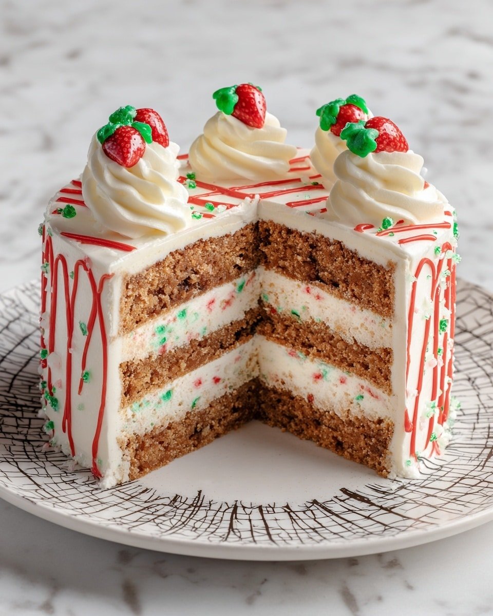 Creamy Little Debbie Christmas Tree Cheesecake Recipe - Recipe Image — Creamy Little Debbie Christmas Tree Cheesecake, Christmas Tree Cake cheesecake, holiday cheesecake recipe, festive dessert with Little Debbie cakes, easy Christmas cheesecake
