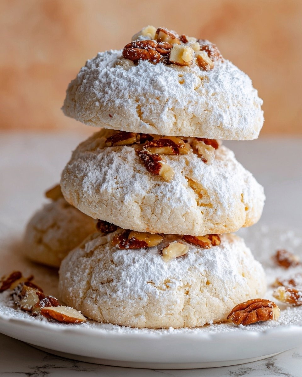 Buttery Pecan Snowball Cookies Recipe - Recipe Image — Buttery Pecan Snowball Cookies, Pecan Snowball Cookies recipe, Easy Snowball Cookies with Pecans, Holiday Snowball Cookies, Melt-in-mouth Pecan Cookies