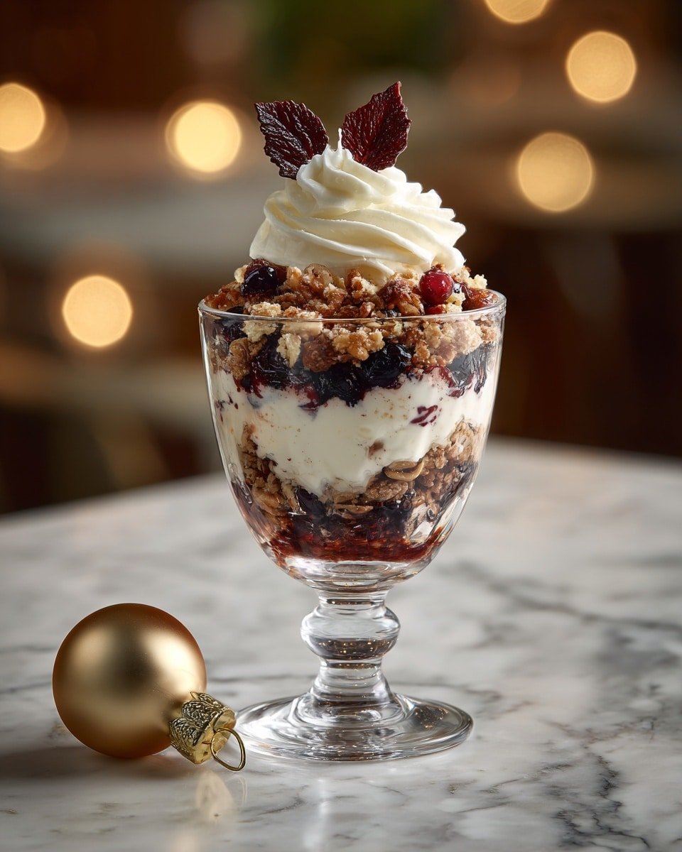 Black Forest Trifle for Christmas Recipe - Recipe Image — Black Forest Trifle for Christmas, Christmas dessert recipes, easy holiday trifle, festive layered desserts, holiday baking ideas