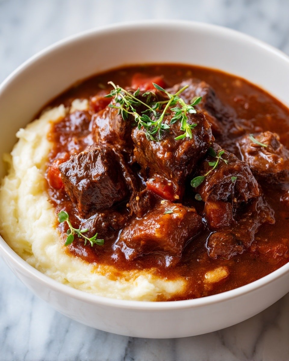 Slow Cooker Beef Manhattan Recipe - Recipe Image — Slow Cooker Beef Manhattan, beef Manhattan recipe, easy beef stew, comforting slow cooker meals, homemade beef dinner