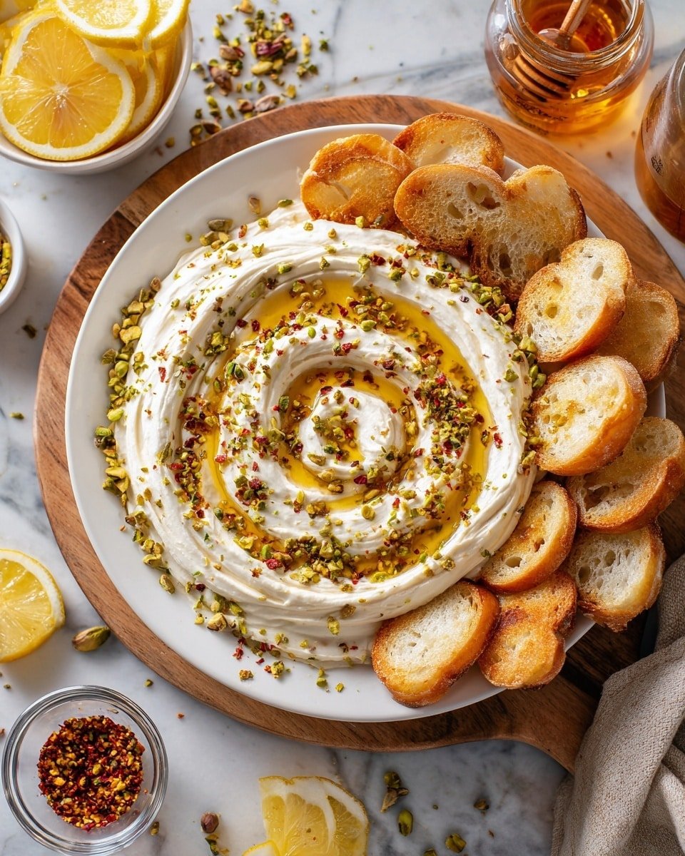 Whipped Feta with Honey Recipe - Recipe Image — Whipped Feta with Honey, easy feta dip, honey feta spread, appetizer with feta and honey, creamy feta cheese dip
