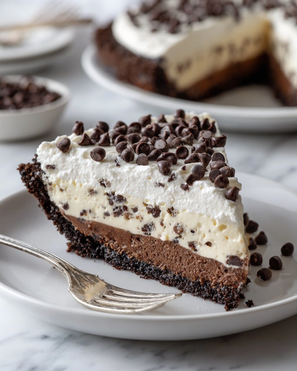 Chocolate Chip Cannoli Pie Recipe - Recipe Image — Chocolate Chip Cannoli Pie Italian dessert easy dessert ricotta mascarpone pie