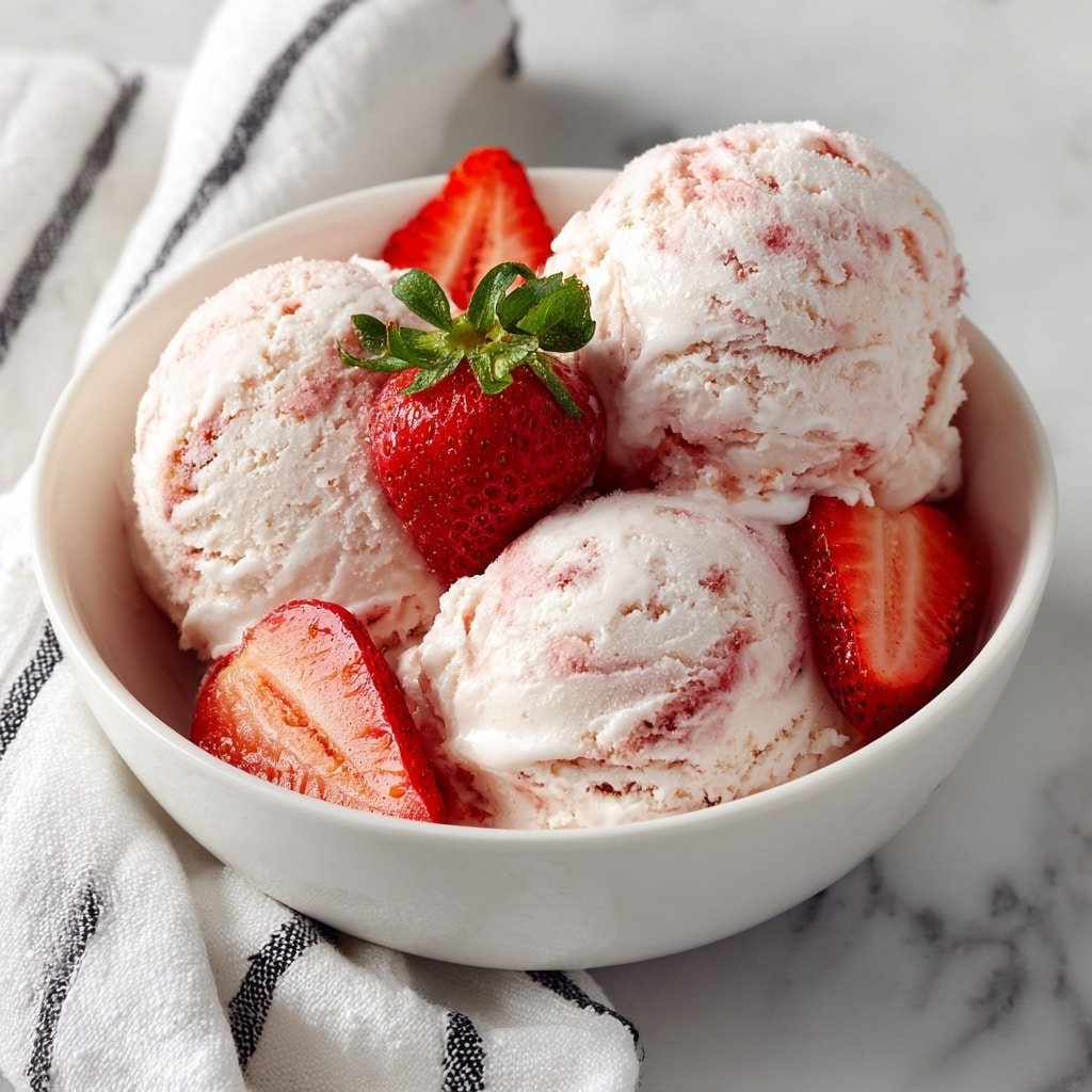 Strawberry Ice Cream Recipe - Recipe Image — Strawberry Ice Cream, homemade strawberry ice cream, easy strawberry ice cream recipe, vanilla strawberry ice cream, fruit-based ice cream