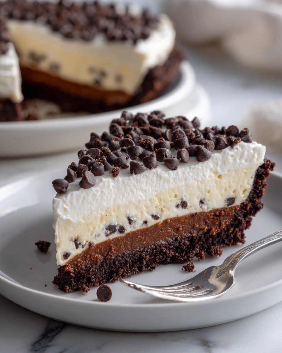 Chocolate Chip Cannoli Pie Recipe - Recipe Image — Chocolate Chip Cannoli Pie Italian dessert easy dessert ricotta mascarpone pie